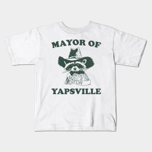 Mayor of Yapsville shirt, funny Raccoon Meme Kids T-Shirt